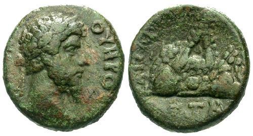 Ancient Coins - VF/VF Lucius Verus AE23 Cappadocia Caesarea / Mount Argaeus
