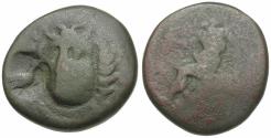 Ancient Coins - Thessaly. Gomphi-Philippopolis Æ Trichalkon / Eagle Counterstamp