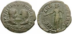 Ancient Coins - Philip I (AD 244-249) with Otacilia Severa. Thrace. Mesambria Æ28 / Demeter