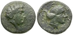 Ancient Coins - Thessaly. Phalanna Æ15 / Nymph