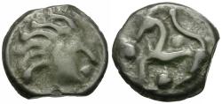Ancient Coins - Ancient France. Celtic Gaul. Senones Tribe Potin / Horse