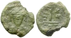 Ancient Coins - *Sear 581* Byzantine Empire. Maurice Tiberius (AD 582-602) Æ Decanummium