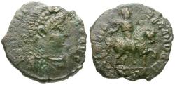 Ancient Coins - Arcadius (AD 383-408) Æ3 / Emperor on Horseback