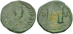 Ancient Coins - *Sear 125* Byzantine Empire. Justin I (AD 518-527) with Justinian I (AD 527-565). Joint reign &#198; Follis