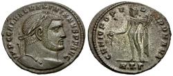 Ancient Coins - Galerius (AD 305-311) Silvered Æ Follis / Genius