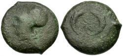 Ancient Coins - Sicily. Syracuse. Dionysios I (405-367 BC) Æ Drachm / Dolphins