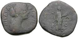 Ancient Coins - Diva Faustina II (died AD 175/6) Æ Sestertius / Diana Lucifera