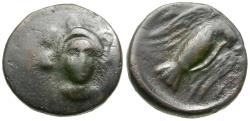 Ancient Coins - Euboia. Chalkis Æ14 / Eagle