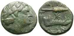 Ancient Coins - Aetolia. Aetolian League Æ18 / Jawbone