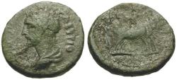 Ancient Coins - Antoninus Pius (AD 138-161). Mysia. Parium Æ17 / Founder Ploughing