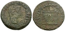 Ancient Coins - Tiberius. Spain. Italica (AD 14-37) Æ28 / Altar