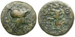 Ancient Coins - Aeolis. Temnos Æ13 / Athena