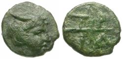 Ancient Coins - Macedon. Tragilos Æ9 / Hermes