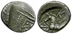 Ancient Coins - Ancient France. Celtic Gaul. Aedui or Lingones Tribe Kaletedou type AR Quinarius