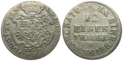 World Coins - German States. Saxony-Albertine AR 1/12 Thaler Doppelgroschen