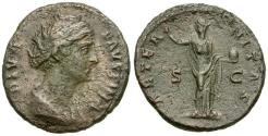 Ancient Coins - Diva Faustina I (died AD 140) Æ As / Aeternitas