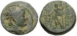 Ancient Coins - Seleukid Kings. Alexander II Zabinas (128-123 BC) Æ20 / Dionysos