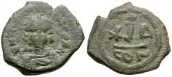 Ancient Coins - *Sear 498* Byzantine Empire. Maurice Tiberius (AD 582-602) Æ Decanummium