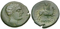 Ancient Coins - Spain. Iberia. Laietans. Ilterkesken Æ27 / Horseman