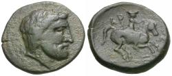 Ancient Coins - Thessaly. Krannon Æ19 / Horseman