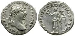 Ancient Coins - Trajan (AD 98-117) AR Denarius / Victory