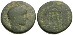 Ancient Coins - Elagabalus (AD 218-222). Phoenicia. Berytus Æ22 / Temple