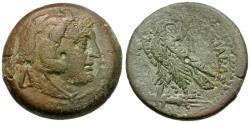 Ancient Coins - Ptolemaic Kings of Egypt. Ptolemy III Euergetes (246-222 BC) Æ25