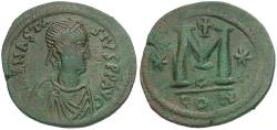 Ancient Coins - *Sear 19* Byzantine Empire. Anastasius I (AD 491-518) Æ35 Follis