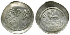 World Coins - German States. Strasbourg. Bishopric. Herman (1048-1065) Silver Pfennig