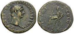 Ancient Coins - Trajan (AD 98-117) Æ Dupondius / Abundantia