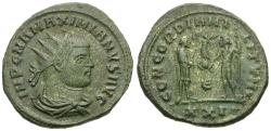 Ancient Coins - Maximian (AD 286-305) Æ Antoninianus / Emperor and Jupiter
