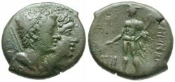Ancient Coins - Bruttium. Rhegion Æ Tetras / Hermes