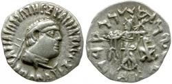 Ancient Coins - Kings of Baktria. Apollodotos II Soter Philopator Megas (80-65 BC) AR Drachm