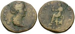 Ancient Coins - Faustina I (died AD 141) Æ Sestertius / Aeternitas