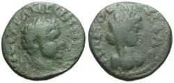 Ancient Coins - Elagabalus (AD 218-222). Arabia. Petraea. Decapolis. Philadelphia Æ16 / Lindgren Plate Coin