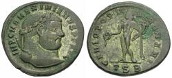 Ancient Coins - Maximian (AD 286-305) Silvered Æ Follis / Genius