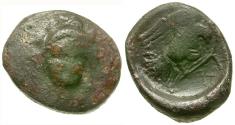 Ancient Coins - Euboia. Chalkis Æ15 / Eagle