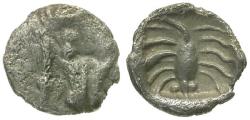 Ancient Coins - Caria. Mylasa AR Tetartemorion / Scorpion