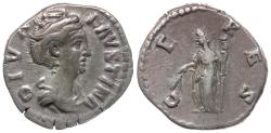 Ancient Coins - Diva Faustina I (died AD 141) AR Denarius / Ceres
