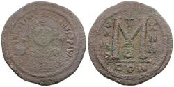 Ancient Coins - *Sear 163* Byzantine Empire. Justinian I (AD 527-565) Æ 39mm Follis
