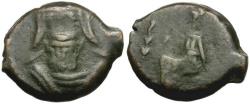Ancient Coins - Kings of Parthia. Vologases IV (AD 147-191) Æ17 / Facing Bust