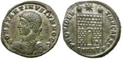 Ancient Coins - Constantine II, as Caesar (AD 316-337) Silvered Æ3 / Campgate