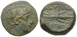 Ancient Coins - Seleukid Kings. Antiochus IX Kyzikenos (116-95 BC) Æ19 / Thunderbolt