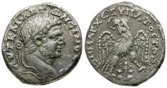 Ancient Coins - Caracalla (AD 198-217). Phoenicia. Akko-Ptolemais BI Tetradrachm / Cult statue
