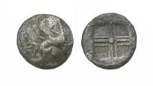 Ancient Coins - Ionia. Teos AR Tetartemorion / Griffin
