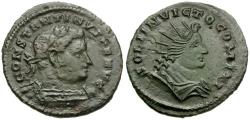 Ancient Coins - Constantine I the Great (AD 306-337) Æ Follis / Bust of Sol