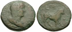 Ancient Coins - Hadrian (AD 117-138). Egypt. Alexandria Æ Diobol / Bull