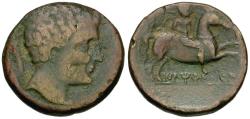 Ancient Coins - Spain. Iberia. Liaetans. Iltirkesken Æ28 / Horseman