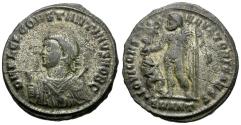 Ancient Coins - Constantine II, as Caesar (AD 316-337) Silvered &#198; Follis / Jupiter with Captive