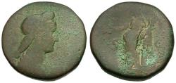 Ancient Coins - Sabina (AD 128-137) Æ Sestertius / Concordia